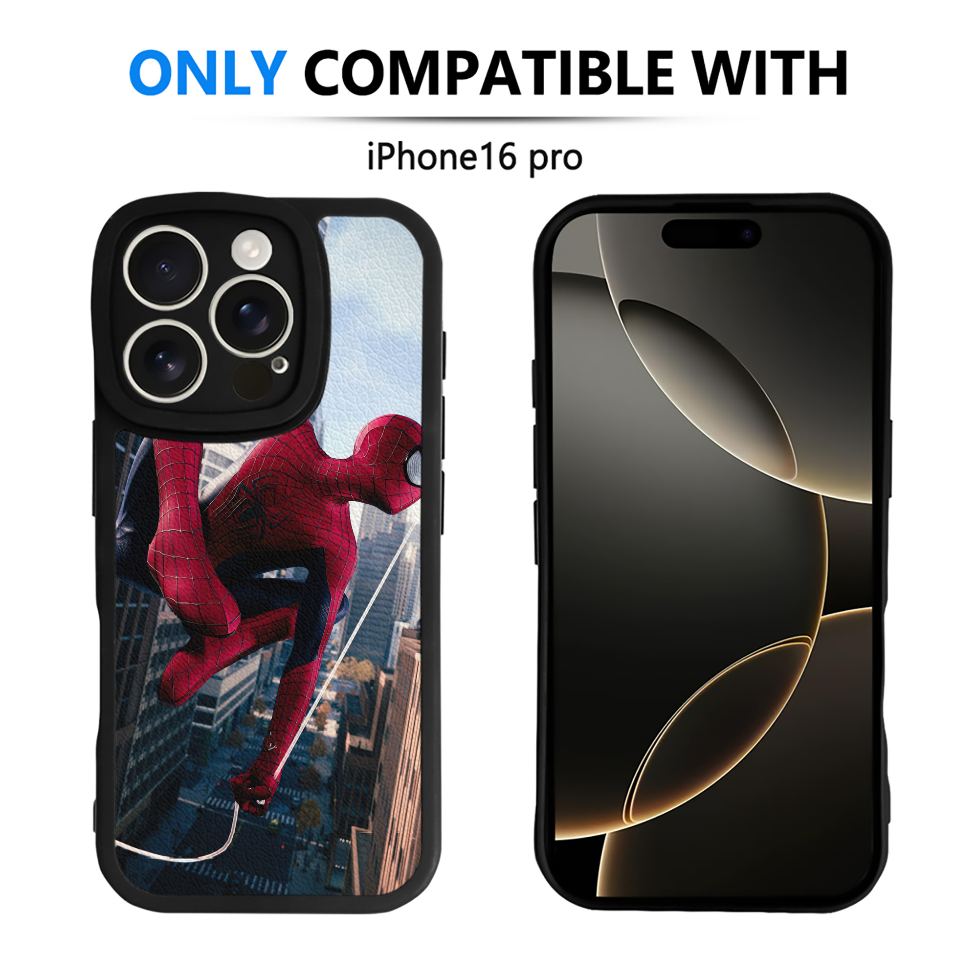 （画像用） Spider Man スパイダーマン 【iPhone 16シリーズ対応】シリコンスマホケース（レザー調） 材質：シリコン